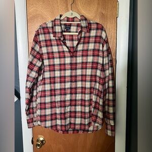 NWOT J Crew Men’s Flannel, size Large, red plaid, long sleeve